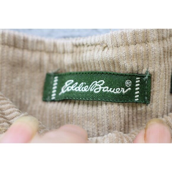 Eddie Bauer Tan Corduroy Stretch Skirt-Size 12-Pockets-Lagenlook - Picture 7 of 13